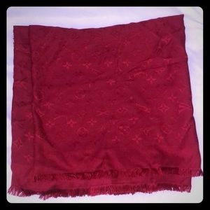 Louis Vuitton wine monogram shawl scarf